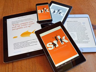 ebook formats for SRK Consulting's 40th anniversary book titled 40 Years in the Deep End