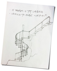 spiral staircase sketch