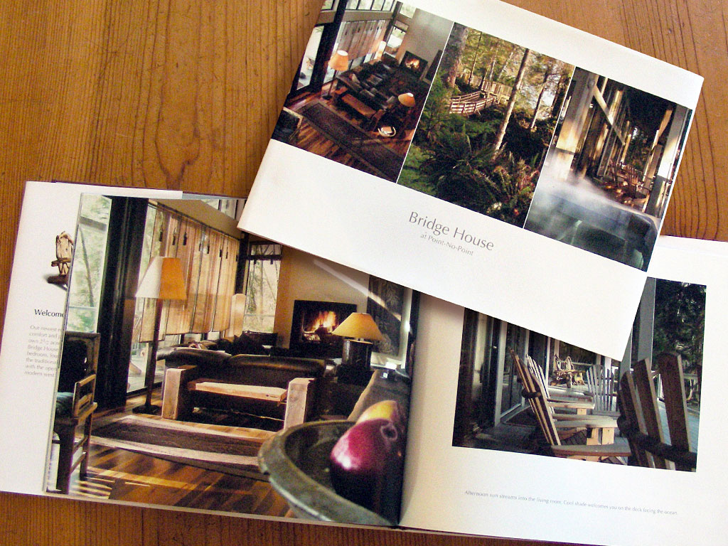 promotional book for Bridge House at Point No Point Resort, vancouver island, bc