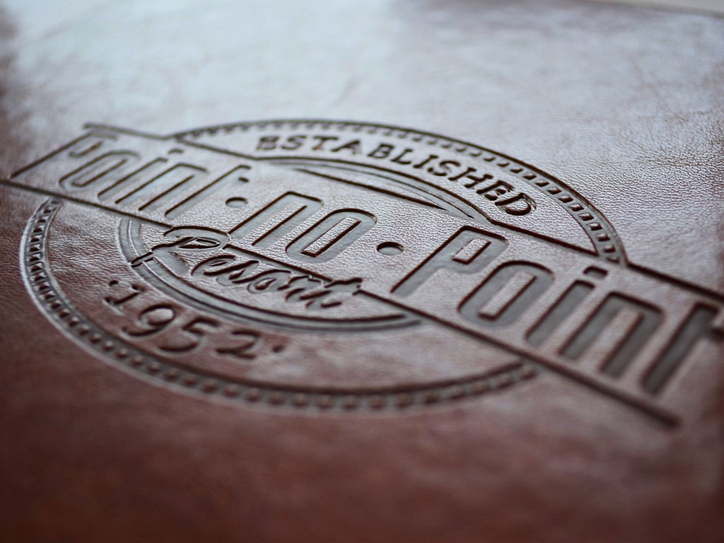Debossed menu covers for Point No Point Resort restaurant