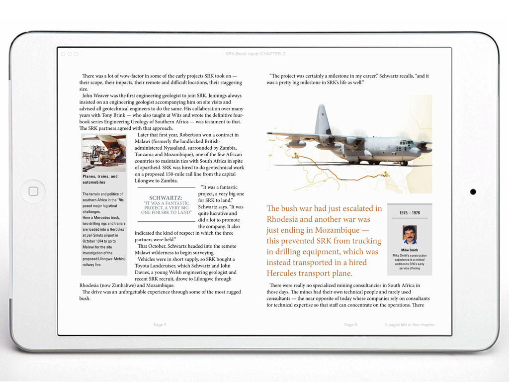 Rich visuals fully integrate with epub narrative for SRK's epub
