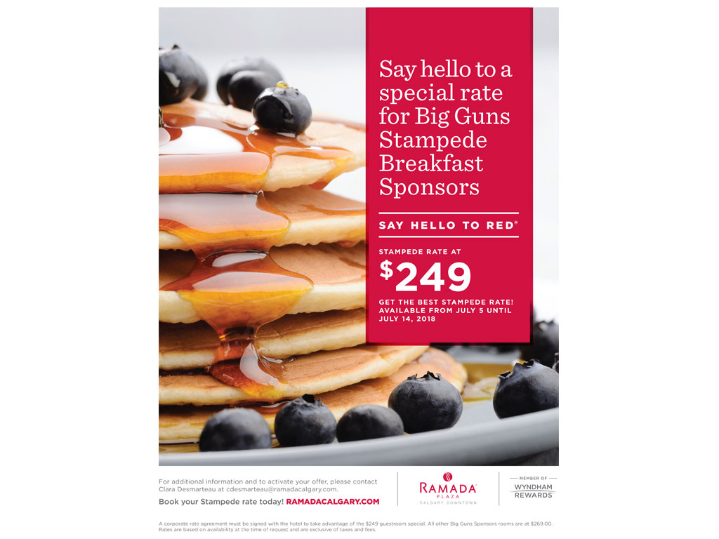 Ramada brand ad for Stampede breakfast