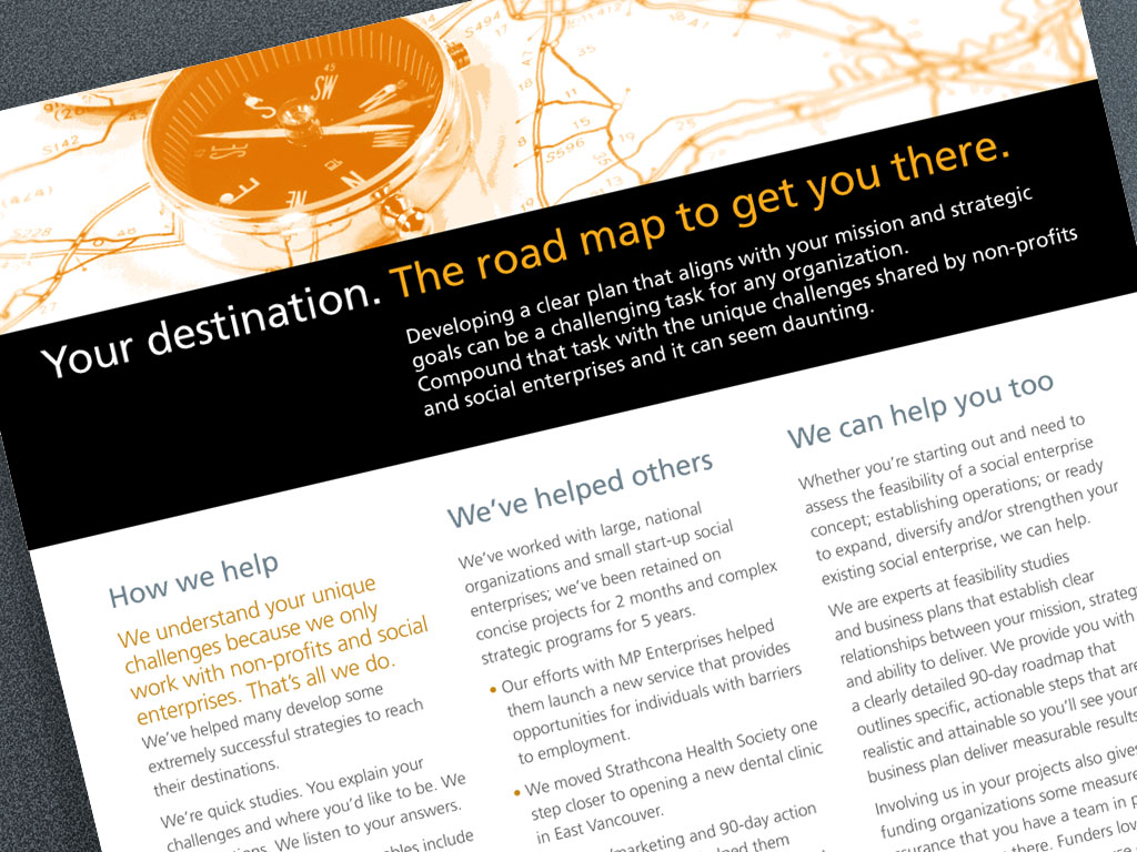 marketing brochure for Propellor social enterprise advisors