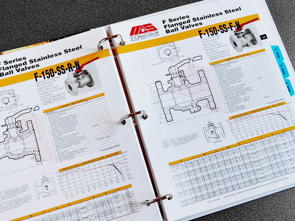 M. A. Stewart & Sons Product guide tabbed binder inserts are easily updated